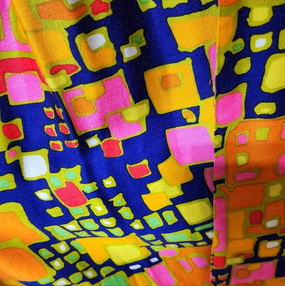 VINTAGE 1970S SCREEN PRINT MAXI WRAP SKIRT BOLD ABSTRACT PRINT SIZE SMALL - Picture 3 of 10